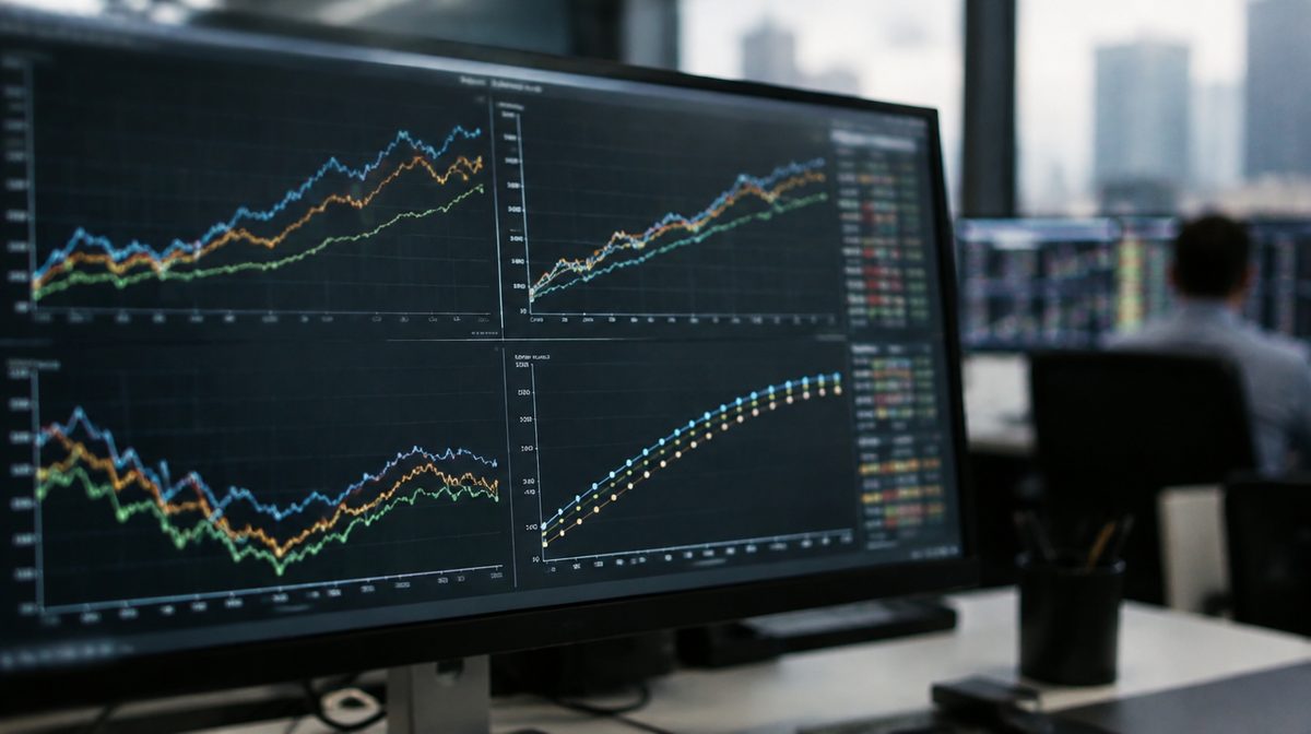 Representative photo of a trading desk monitor with blurred yield curve charts
